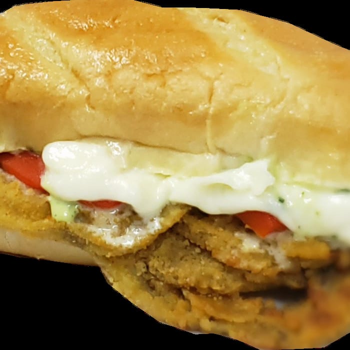 Eggplant Pesto Sandwich.