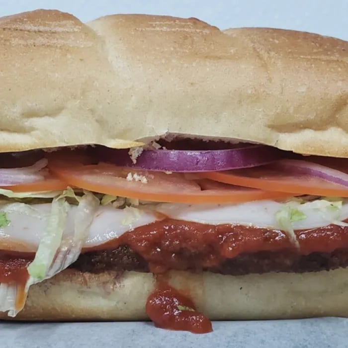 Italian Steak Parmesan Sandwich.